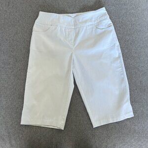 TRIBAL Pull on Bermuda Shorts with Side Slit  White Sz 6